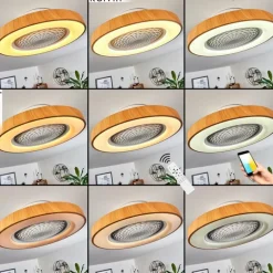 Ventilateur de plafond Penon LED Blanc, 1 lumière, Télécommandes