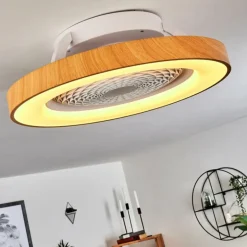 Ventilateur de plafond Penon LED Blanc, 1 lumière, Télécommandes