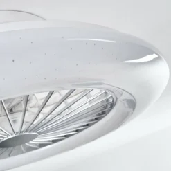 Ventilateur de plafond Piraeus LED Titane, Blanc, 1 lumière, Télécommandes