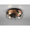 Ventilateur de plafond Reality Trondheim Couleur bois, Noir, 4 lumières, Télécommandes