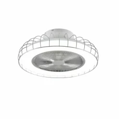 Ventilateur de plafond Reality Sandfjord LED Chrome, 1 lumière, Télécommandes