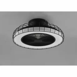 Ventilateur de plafond Reality Sandfjord LED Noir, 1 lumière, Télécommandes
