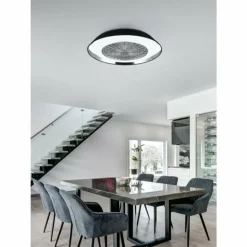 Ventilateur de plafond Reality VARBERG LED Noir, 1 lumière, Télécommandes