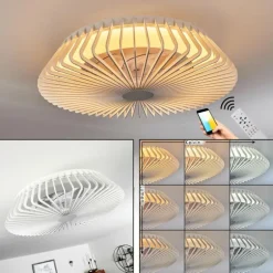 Ventilateur de plafond Rivarotta LED Blanc, 1 lumière, Télécommandes