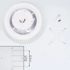 Ventilateur de plafond Rivarotta LED Blanc, 1 lumière, Télécommandes