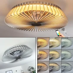 Ventilateur de plafond Rivarotta LED Blanc, 1 lumière, Télécommandes