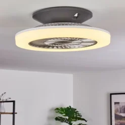Ventilateur de plafond Somalia LED Argenté, Transparent, 1 lumière