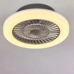 Ventilateur de plafond Somalia LED Argenté, Transparent, 1 lumière