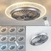 Ventilateur de plafond Tamworth LED Argenté, Transparent, 1 lumière, Télécommandes