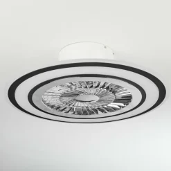 Ventilateur de plafond Terradura LED Chrome, Noir, Blanc, 1 lumière, Télécommandes