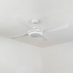 Ventilateur de plafond Tjerne LED Blanc, 1 lumière