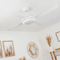 Ventilateur de plafond Tjerne LED Blanc, 1 lumière