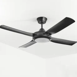 Ventilateur de plafond Tjerne LED Noir, 1 lumière