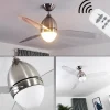 Ventilateur de plafond Varazze Nickel mat, Transparent, 1 lumière, Télécommandes