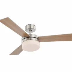Ventilateur Globo ALANA Acier inoxydable, Nickel mat, 2 lumières, Télécommandes