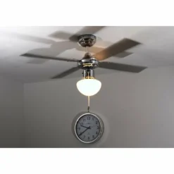 Ventilateur Globo CHAMPION Chrome, Acier inoxydable, Blanc, 1 lumière