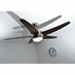 Ventilateur Globo FABIOLA Acier inoxydable, Nickel mat, 1 lumière, Télécommandes