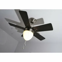 Ventilateur Globo MARVA Acier inoxydable, Gris, Nickel mat, Blanc, 1 lumière