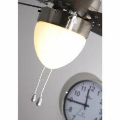 Ventilateur Globo MARVA Acier inoxydable, Gris, Nickel mat, Blanc, 1 lumière