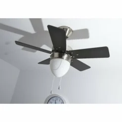 Ventilateur Globo MARVA Acier inoxydable, Gris, Nickel mat, Blanc, 1 lumière