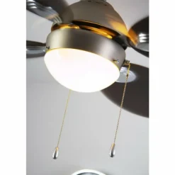 Ventilateur Globo WADE Acier inoxydable, Nickel mat, 1 lumière