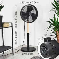 Ventilateur Markham Bois clair, Noir
