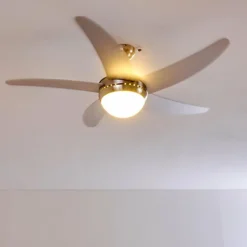 Ventilateurs de Plafond Morino Nickel mat, Argenté, 2 lumières, Télécommandes