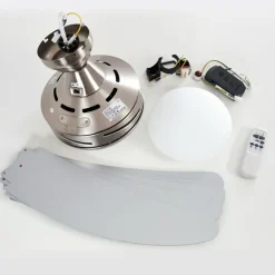 Ventilateurs de Plafond Morino Nickel mat, Argenté, 2 lumières, Télécommandes