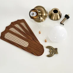 Ventilateurs de Plafond Morea Vieux laiton, Bois foncé, 1 lumière
