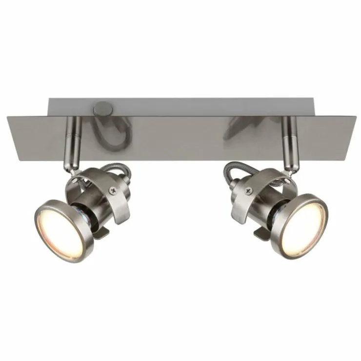 Luminaires Globo Lighting Spots Et Projecteurs|Verpax Plafonnier, Spot de plafond, Applique murale, Spot mural Nickel mat, 2 lumières