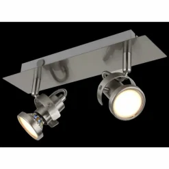 Luminaires Globo Lighting Spots Et Projecteurs|Verpax Plafonnier, Spot de plafond, Applique murale, Spot mural Nickel mat, 2 lumières
