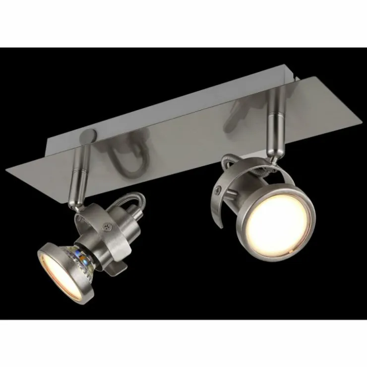 Luminaires Globo Lighting Spots Et Projecteurs|Verpax Plafonnier, Spot de plafond, Applique murale, Spot mural Nickel mat, 2 lumières