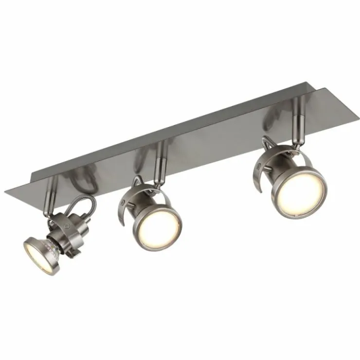 Luminaires Globo Lighting Spots Et Projecteurs|Verpax Plafonnier, Spot de plafond, Applique murale, Spot mural Nickel mat, 3 lumières