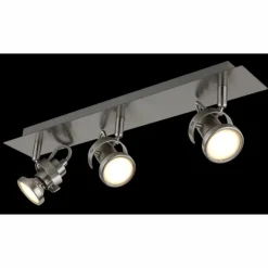 Luminaires Globo Lighting Spots Et Projecteurs|Verpax Plafonnier, Spot de plafond, Applique murale, Spot mural Nickel mat, 3 lumières