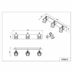 Luminaires Globo Lighting Spots Et Projecteurs|Verpax Plafonnier, Spot de plafond, Applique murale, Spot mural Nickel mat, 3 lumières