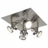 Luminaires Globo Lighting Spots Et Projecteurs|Verpax Plafonnier, Spot de plafond, Applique murale, Spot mural Nickel mat, 4 lumières