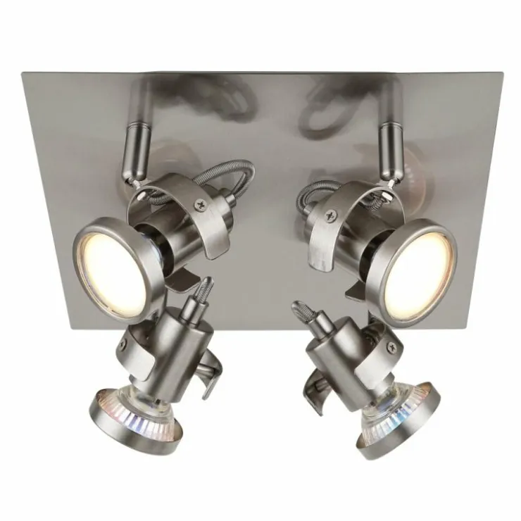Luminaires Globo Lighting Spots Et Projecteurs|Verpax Plafonnier, Spot de plafond, Applique murale, Spot mural Nickel mat, 4 lumières