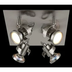 Luminaires Globo Lighting Spots Et Projecteurs|Verpax Plafonnier, Spot de plafond, Applique murale, Spot mural Nickel mat, 4 lumières