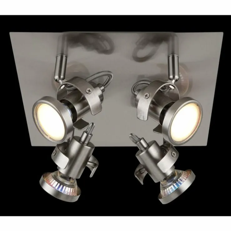 Luminaires Globo Lighting Spots Et Projecteurs|Verpax Plafonnier, Spot de plafond, Applique murale, Spot mural Nickel mat, 4 lumières