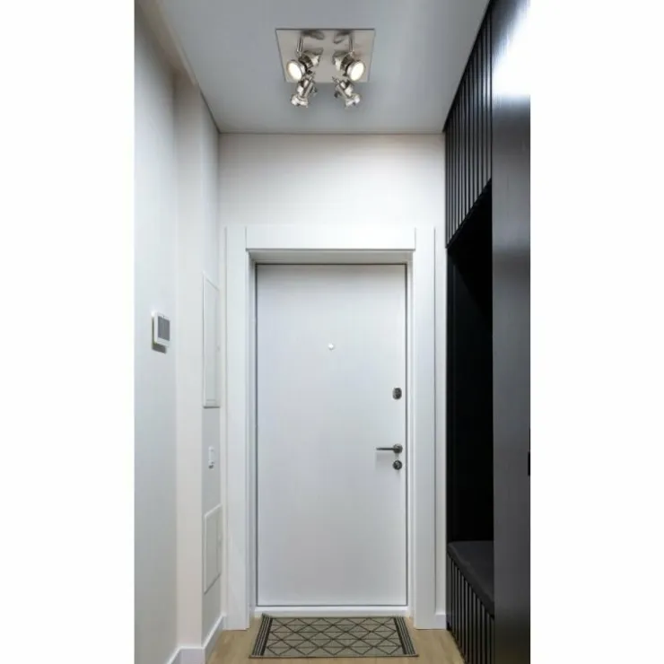 Luminaires Globo Lighting Spots Et Projecteurs|Verpax Plafonnier, Spot de plafond, Applique murale, Spot mural Nickel mat, 4 lumières