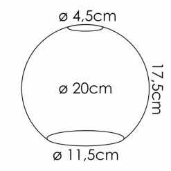 verre de rechange 20 cm Koyoto Clair