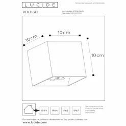 Luminaires Lucide Éclairage Led|VERTIGO Applique murale LED Blanc, 1 lumière, Détecteur de mouvement