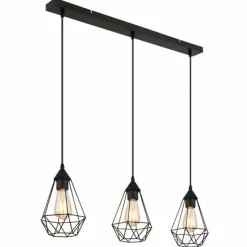 Luminaires Globo Lighting Suspensions|Zachary Suspension Noir, 3 lumières