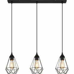 Luminaires Globo Lighting Suspensions|Zachary Suspension Noir, 3 lumières