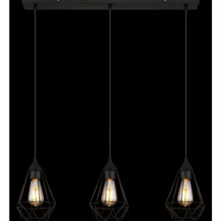 Luminaires Globo Lighting Suspensions|Zachary Suspension Noir, 3 lumières