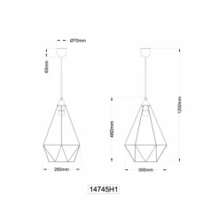 Luminaires Globo Lighting Suspensions|Zachary Suspension Noir, 1 lumière