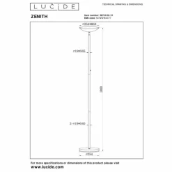 Luminaires Lucide Lampadaires Et Lampes Sur Pied|ZENITH Lampadaire LED Blanc, 1 lumière