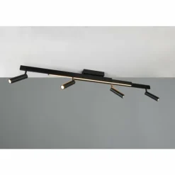 Luminaires Trio Éclairage Led|Zeno Plafonnier LED Noir, 5 lumières, Télécommandes