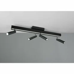 Luminaires Trio Éclairage Led|Zeno Plafonnier LED Noir, 5 lumières, Télécommandes